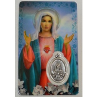IMMACULATE HEART OF MARY, Window Prayer Card &amp; Charm, 54x85mm, Inspirational Card