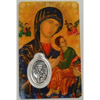 MOTHER OF PERPETUAL HELP, Window Prayer Card &amp; Charm 54x85mm, Inspirational Card