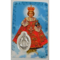 INFANT JESUS OF PRAGUE, Window Prayer Card, 54 x 85mm, Inspirational Card