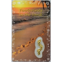 FOOTPRINTS, Inspirational Card &amp; Charm, 54 x 85mm, Window Card