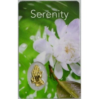 SERENITY, Window Prayer Card &amp; Charm, 54mm x 85mm, Inspirational Card
