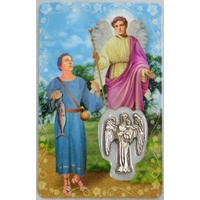 SAINT RAPHAEL, Window Prayer Card &amp; Charm, 54 x 85mm, Inspirational Card
