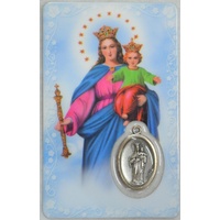 MARY HELP OF CHRISTIANS, Window Prayer Card & Charm, 54 x 85mm, Inspirational Card