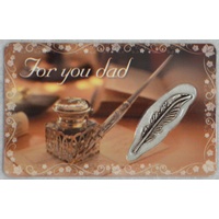 FOR YOU, DAD, Inspirational Card &amp; Charm, 54mm x 85mm, Inspirational Gift