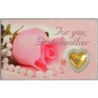 FOR YOU, GRANDMOTHER, Inspirational Card &amp; Charm, 54mm x 85mm, Inspirational Gift