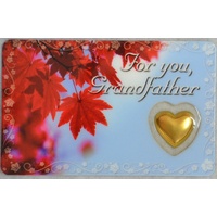 FOR YOU, GRANDFATHER, Inspirational Card &amp; Charm, 54mm x 85mm, Inspirational Gift