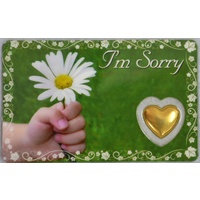 I&#39;M SORRY, Inspirational Card &amp; Charm, 54mm x 85mm, Inspirational Gift