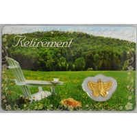 RETIREMENT, Inspirational Card &amp; Charm, 54mm x 85mm, Inspirational Gift