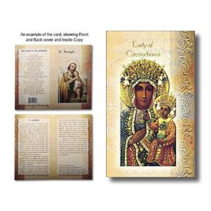 Our Lady of Czestochowa Biography Card 80 x 135mm Folded, Gold Foiled