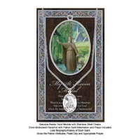 Pewter Saint KEVIN Medal, 16mm Diameter, 60cm Stainless Steel Chain &amp; Biography