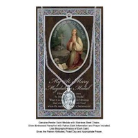 Saint MARY MAGDALEN Medal, 16mm Diameter, 60cm Stainless Steel Chain &amp; Biography