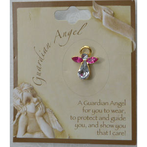 GUARDIAN ANGEL Birthstone Lapel Pin, Hat Pin, OCTOBER, Great Gift Item
