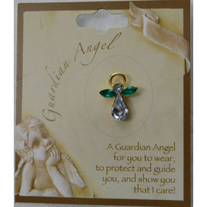 GUARDIAN ANGEL Birthstone Lapel Pin, Hat Pin, MAY, Great Gift Item