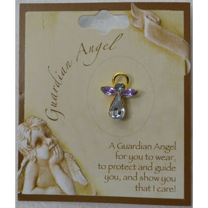GUARDIAN ANGEL Birthstone Lapel Pin, Hat Pin, JUNE, Great Gift Item