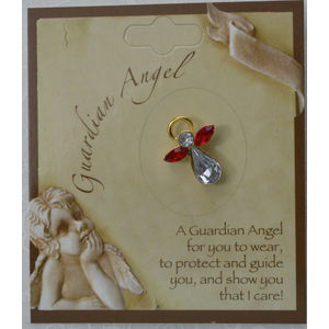 GUARDIAN ANGEL Birthstone Lapel Pin, Hat Pin, JULY, Great Gift Item