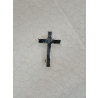 Priest Lapel Pin, Cross 17mm x 25mm, Quality Made in Italy, Silver Tone Finish