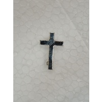 Priest Lapel Pin, Cross 17mm x 25mm, Quality Made in Italy, Silver Tone Finish