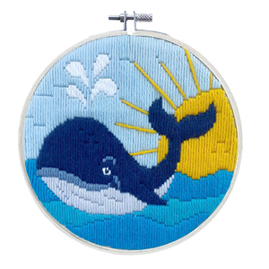 WHALE SONG Long Stitch Kit By Ladybird 15.2cm Round