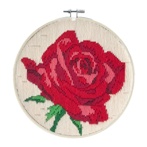 ROSE ROGUE Long Stitch Kit By Ladybird 15.2cm Round