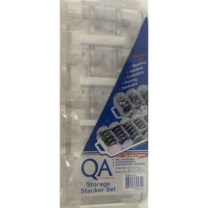 QA Storage Stacker Set 15 Interlocking Containers in Wall Mountable Pack