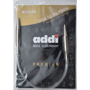 Addi Circular Knitting Needle 40cm x 12mm White Brass Tips, Tube Cord