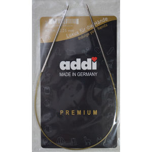 Addi Circular Knitting Needle 40cm x 2.25mm White Brass Tips, Gold Cords