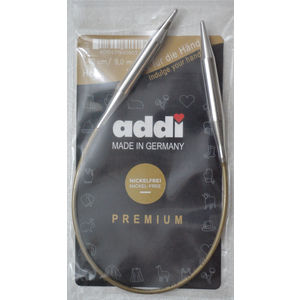 Addi Circular Knitting Needle 40cm x 9.00mm White Brass Tips, Gold Cords