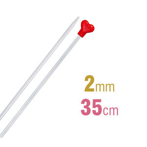 Addi Knitting Needle 35cm x 2.00mm, Aluminium Heart