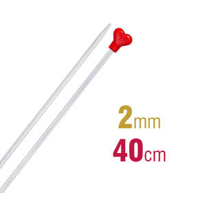 Addi Knitting Needle 40cm x 2.00mm, Aluminium Heart