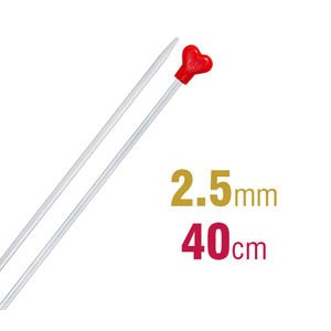 Addi Knitting Needle 40cm x 2.50mm, Aluminium Heart