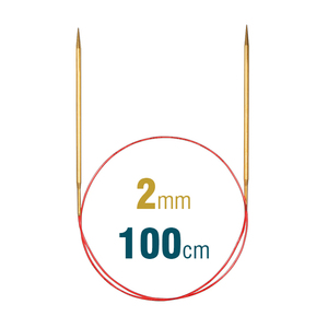 Addi Circular Needle 100cm x 2.00mm, Brass, Lace Long 755-7