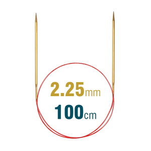 Addi Circular Needle 100cm x 2.25mm, Brass, Lace Long 755-7