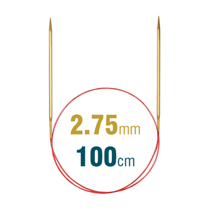 Addi Circular Needle 100cm x 2.75mm, Brass, Lace Long 755-7