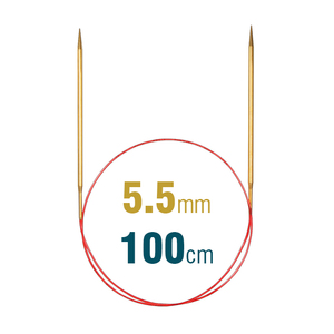 Addi Circular Needle 100cm x 5.50mm, Brass, Lace Long 755-7