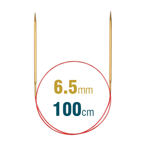 Addi Circular Needle 100cm x 6.50mm, Brass, Lace Long 755-7