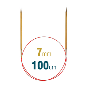Addi Circular Needle 100cm x 7.00mm, Brass, Lace Long 755-7