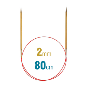 Addi Circular Needle 80cm x 2.00mm, Brass, Lace