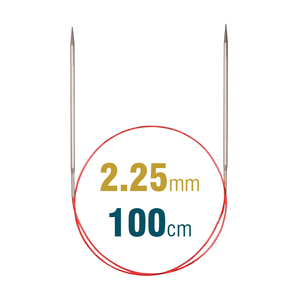 Addi Circular Needle 775-7, 100cm x 2.25mm, White Brass, With Extra Sharp Tips