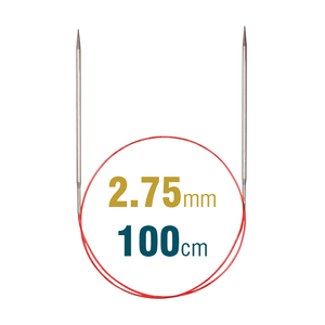 Addi Circular Needle 775-7, 100cm x 2.75mm, White Brass, With Extra Sharp Tips