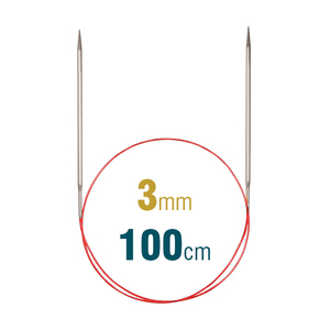 Addi Circular Needle 775-7, 100cm x 3.00mm, White Brass, With Extra Sharp Tips