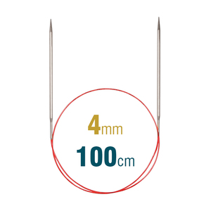 Addi Circular Needle 775-7, 100cm x 4.00mm, White Brass, With Extra Sharp Tips