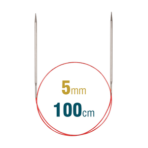 Addi Circular Needle 775-7, 100cm x 5.00mm, White Brass, With Extra Sharp Tips