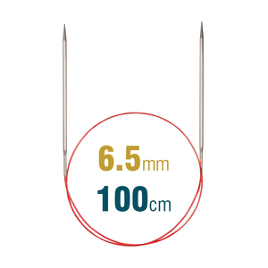 Addi Circular Needle 775-7, 100cm x 6.50mm, White Brass, With Extra Sharp Tips