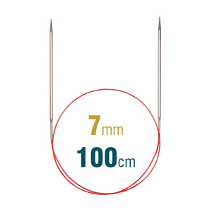 Addi Circular Needle 775-7, 100cm x 7.00mm, White Brass, With Extra Sharp Tips