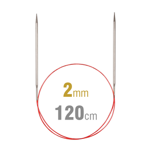 Addi Circular Needle 775-7, 120cm x 2.00mm, White Brass, With Extra Sharp Tips