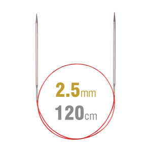 Addi Circular Needle 775-7, 120cm x 2.50mm, White Brass, With Extra Sharp Tips