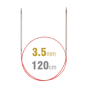 Addi Circular Needle 775-7, 120cm x 3.50mm, White Brass, With Extra Sharp Tips