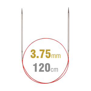 Addi Circular Needle 775-7, 120cm x 3.75mm, White Brass, With Extra Sharp Tips