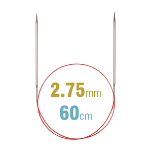 Addi Circular Needle 775-7, 60cm x 2.75mm, White Brass, With Extra Sharp Tips
