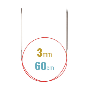 Addi Circular Needle 775-7, 60cm x 3.00mm, White Brass, With Extra Sharp Tips